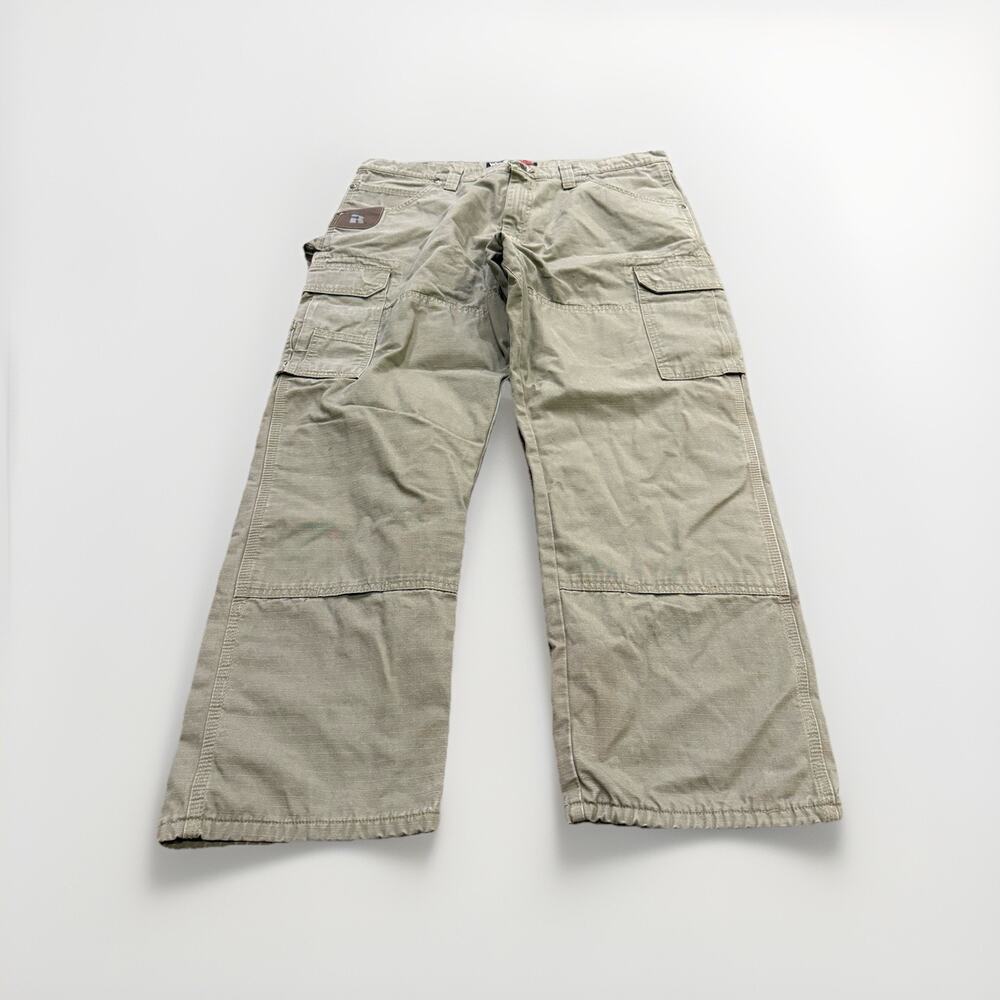 Wrangler Riggs Workwear Mens Tan Ripstop Carpenter Work Utility Pants Size 40x30